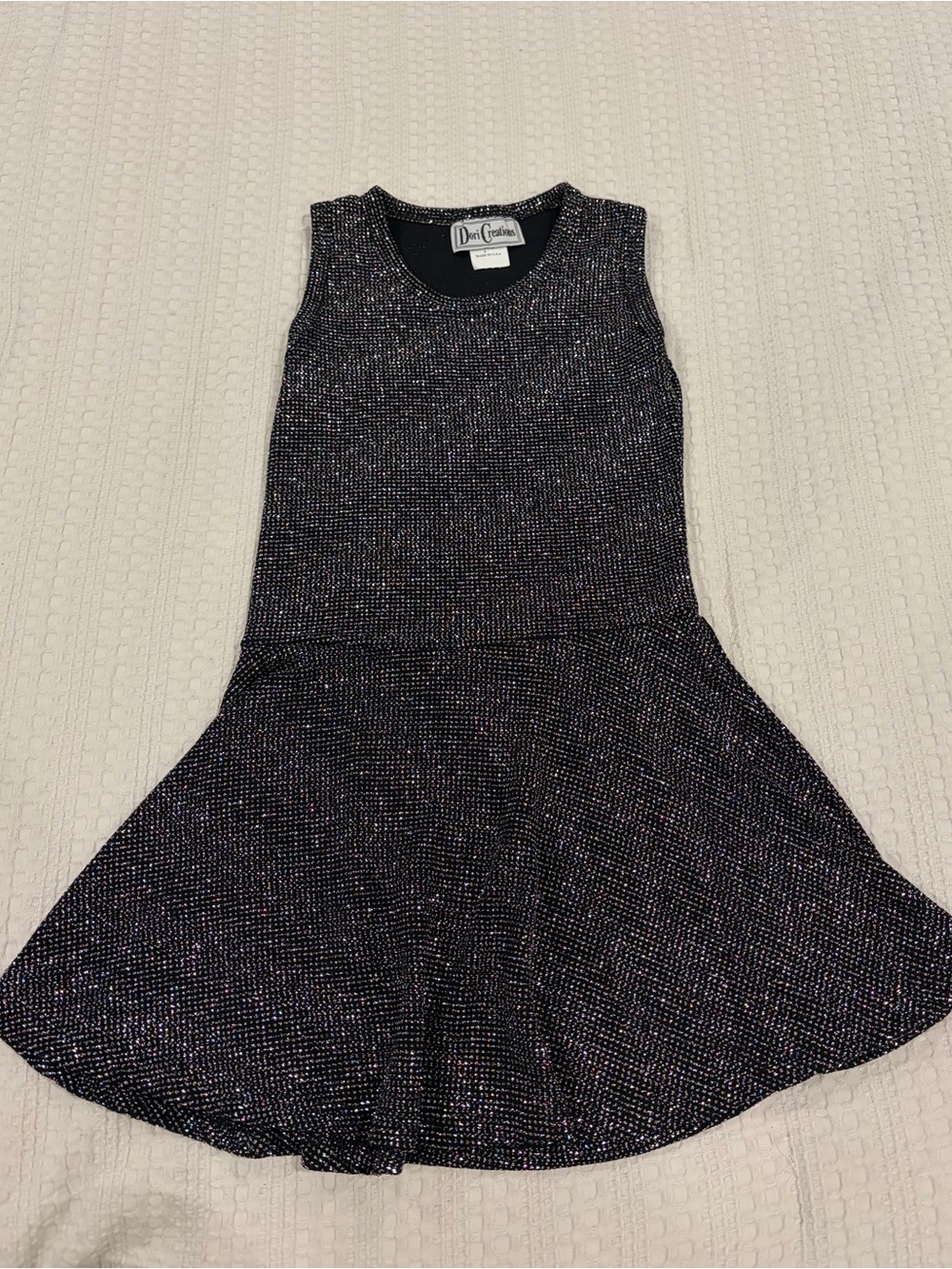 Like new! Dori Creations Black Sparkly Stretchy Sleeveless Skater Dress Size 5